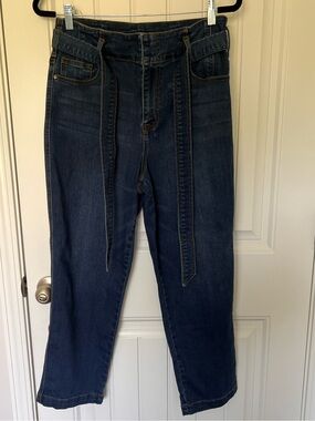 Sanctuary Modern Straight Crop High Rise Dar Wash Jeans - Size 30